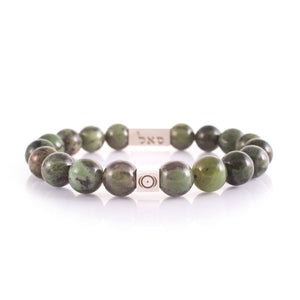 Image Title Prosperity Bracelet - Solid Silver & Rain-forest Jasper