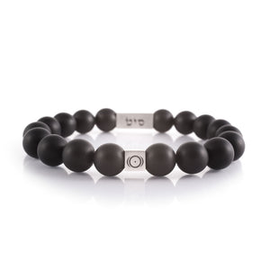 Image Title Miracles Bracelet - Solid Silver & Black Matt Onyx