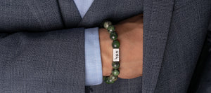 Image Title Prosperity Bracelet - Solid Silver & Rain-forest Jasper