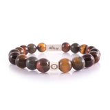 Protection Bracelet - Solid Silver & Mixed Tiger Eye